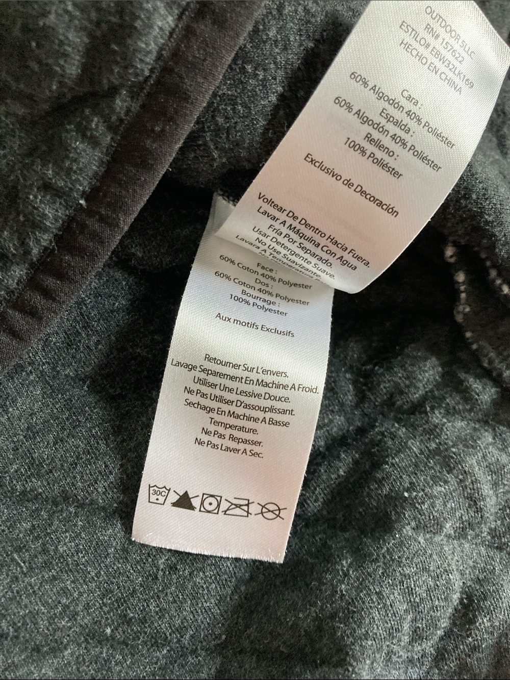 Eddie Bauer Quilted Charcoal Gray Quarter Snap Pullover Large - Picture 5 of 12